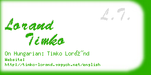 lorand timko business card